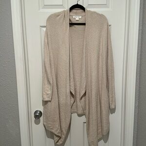 NWOT! Barefoot Dreams CozyChic Cardigan Sweater — Bisque, 1X